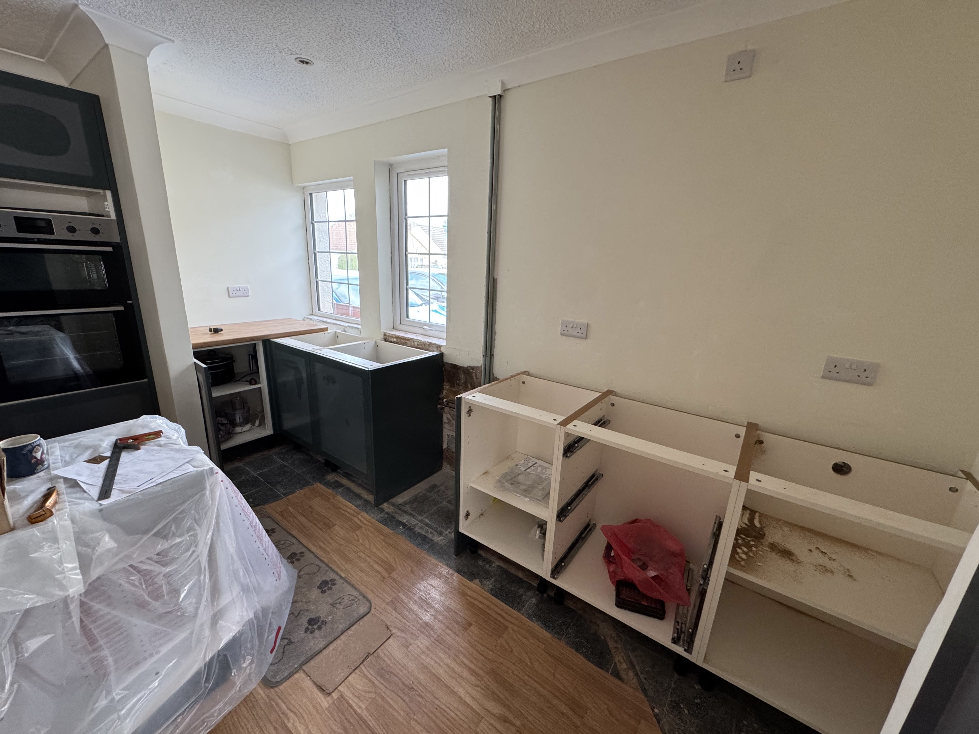 Before fitting worktops Glastonbury